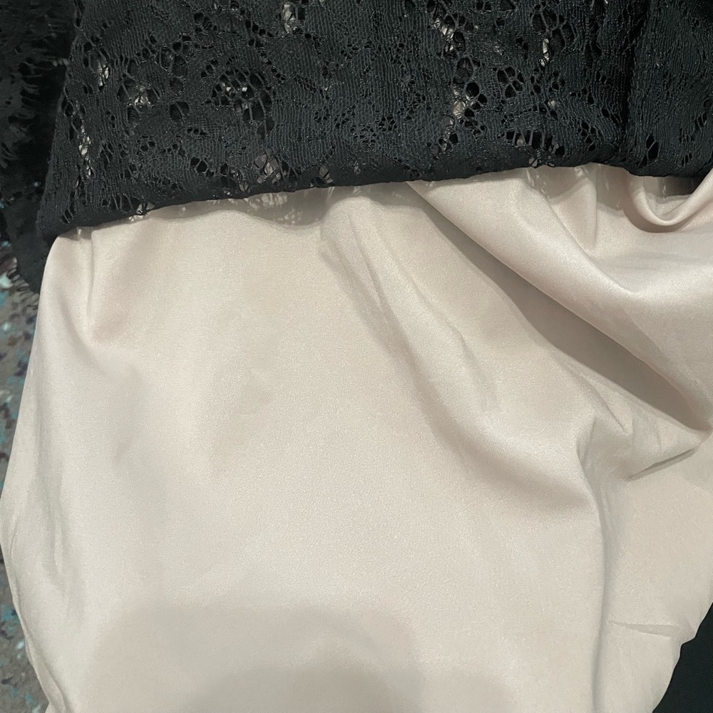 Black Scalloped Lace A Line Cocktail Dress - Picture 7 of 8